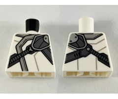 Torso Ninjago Robe with Light Bluish Gray Hem and Pearl Dark Gray Shoulder Harness Pattern