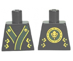 Torso Ninjago Robe with Green and Gold Sash Pattern