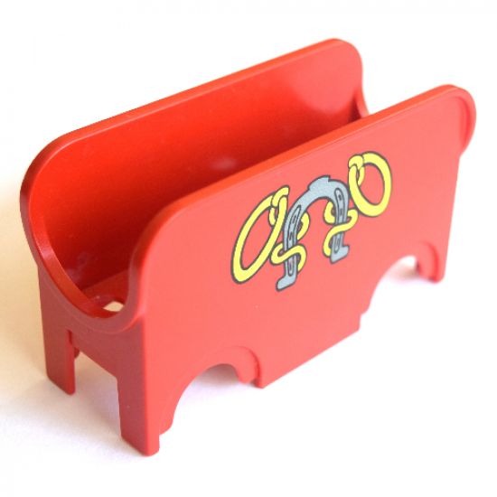 Duplo, Vehicle Car Body Wagon with Horseshoe and Rope Pattern (fits over Car Base 2 x 6)