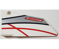 Technic, Panel Fairing #17 Large Smooth, Side A with 'SMOOTH CURVES', Black, Red and Silver Stripes Pattern (Sticker) - Set 42000