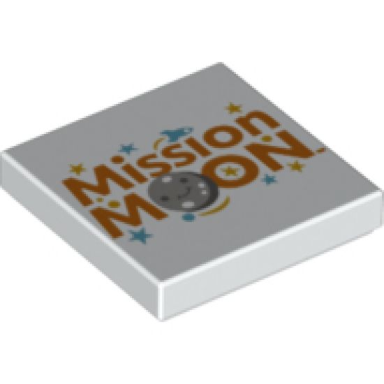 Tile 2 x 2 with 'Mission MOON' Pattern