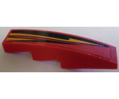 Slope, Curved 4 x 1 with Curved Flames Pattern, Model Right (Sticker) - Set 8898