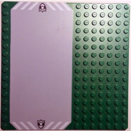Baseplate, Road 16 x 16 with Driveway and Police White Star Badge Pattern