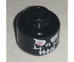 Minifigure, Head Skull Evil with Eyebrows, White Print, Red Eyes Pattern (Super Ice Drone) - Blocked Open Stud