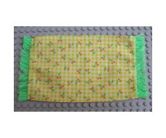 Scala Cloth Rug with Checkered Stripe and Cherries Pattern