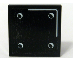 Tile 2 x 2 with Four White Bolts Pattern (Sticker) - Set 10194