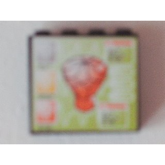 Panel 1 x 4 x 3 - Hollow Studs with Jewels Pattern (Sticker) - Set 8637
