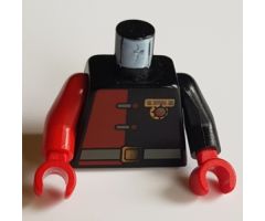 Torso Alpha Team Minion Commander Red/Black Shirt w/ Medal Pattern / Black Arm Left / Red Arm Right / Red Hands