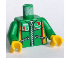 Torso Octan Logo Zippered Jacket with Team 96 Text Pattern / Green Arms / Red Hands