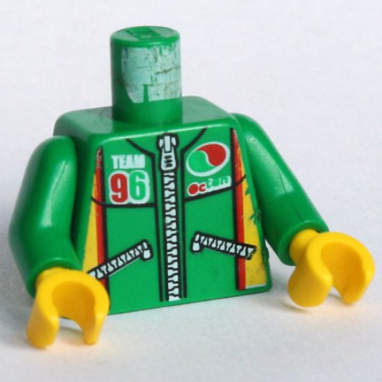 Torso Octan Logo Zippered Jacket with Team 96 Text Pattern / Green Arms / Red Hands