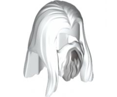 Minifigure, Hair Long Straight with Center Part and Beard Light and Dark Bluish Gray Pattern