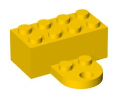 Magnet Brick, Modified 2 x 4 Sealed Base with Extension Plate with 2 Studs and Hole