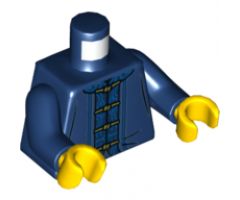 Torso Tang Jacket with Dark Azure Trim and Gold Ties Pattern / Dark Blue Arms / Yellow Hands