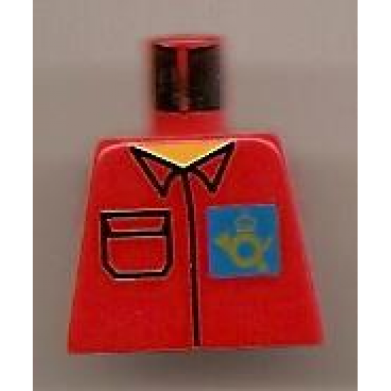 Torso Post Office Worker, Shirt and Horn Logo on Blue Background Pattern