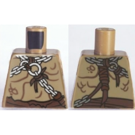 Torso Bare Chest with Body Lines and Chains Pattern
