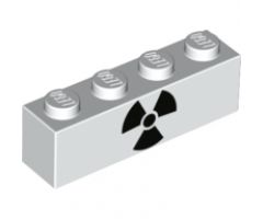 Brick 1 x 4 with Black Radiation Symbol Pattern