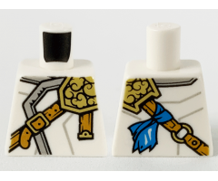 Torso Ninjago Robe with Light Bluish Gray Hem, Gold Left Pauldron and Nougat Crossbelt Pattern