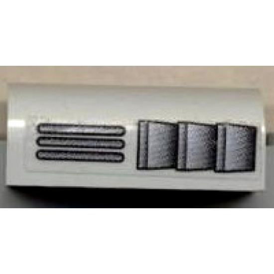 Slope, Curved 2 x 4 x 1 1/3 with Four Recessed Studs with Grille Pattern Left (Sticker) - Sets 10020 / 10022 / 10025