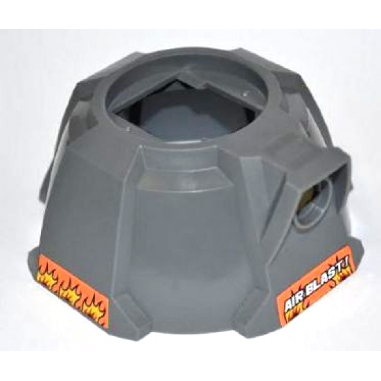 Vehicle Air Blast Launcher Base (Racers) with Flames on Both Sides and White 'AIR BLAST!' Pattern (Stickers) - Set 7971