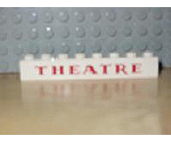 Brick 1 x 8 with Red 'THEATRE' Pattern
