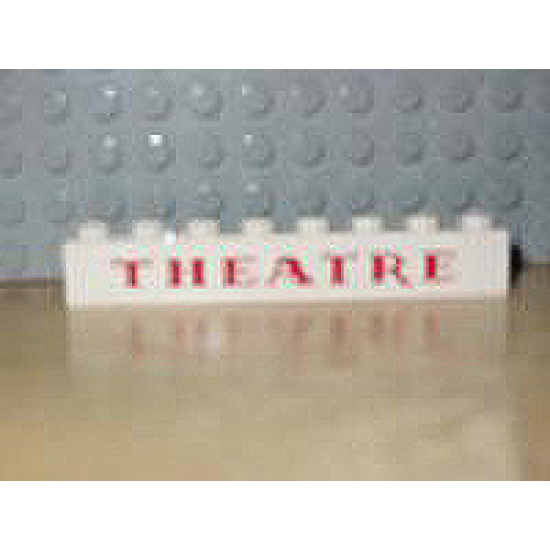 Brick 1 x 8 with Red 'THEATRE' Pattern
