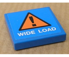 Tile 2 x 2 with 'WIDE LOAD' and Orange Warning Triangle Pattern (Sticker) - Set 8147
