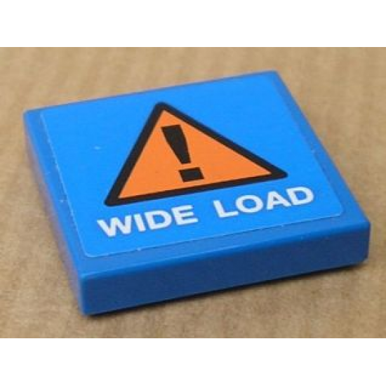Tile 2 x 2 with 'WIDE LOAD' and Orange Warning Triangle Pattern (Sticker) - Set 8147