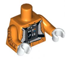 Torso SW Rebel Pilot with Black Belt with Buckle on Back Pattern / Orange Arms with Jacket Pattern / White Hands