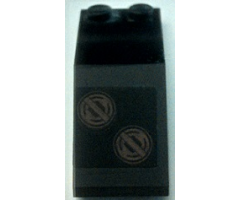 Windscreen 5 x 2 x 1 2/3 with 2 Red Rings with Cross Bar Pattern Model Right (Sticker) - Set 7888