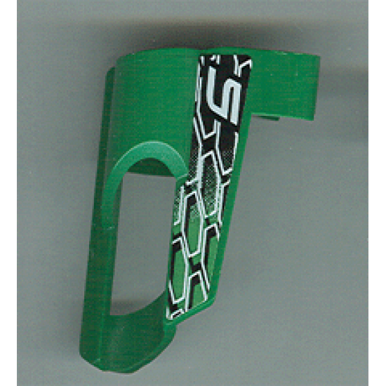 Technic, Panel Fairing # 6 Small Short, Large Hole, Side B with Number 5, White, Black and Green Pattern (Sticker) - Set 8469