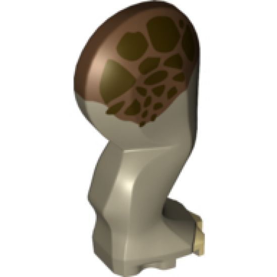 Animal, Body Part Dinosaur Leg Large (Rear) Triceratops with Pin, Tan Claws and Reddish Brown and Dark Brown Pattern - Right