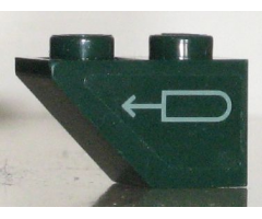 Slope, Inverted 45 2 x 1 with Russian Arrow Pattern Model Left (Sticker) - Set 7625