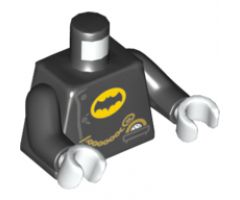 Torso Coat Chauffeur with 3 Side Buttons, Batman Logo in Yellow Oval, Gold Pocket Watch Pattern / Black Arms / White Hands
