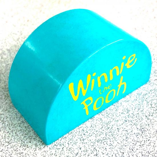 Duplo, Brick 2 x 4 x 2 Curved Top with 'Winnie the Pooh' Pattern