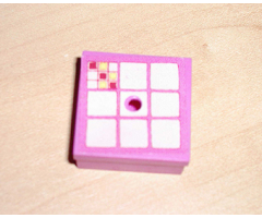 Container Box 3.5 x 3.5 x 1.3 with Hinged Lid with 9 White Squares Pattern (Sticker) - Set 3117