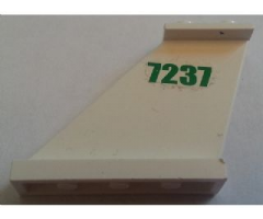 Tail 4 x 1 x 3 with Green '7237' Pattern on Both Sides (Stickers) - Set 7237