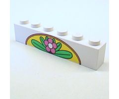 Brick 1 x 6 with Flower and Leaves on Yellow Arch Pattern
