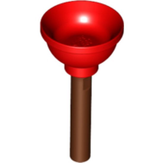 Minifigure, Utensil Plunger (Soft Plastic) with Reddish Brown Handle