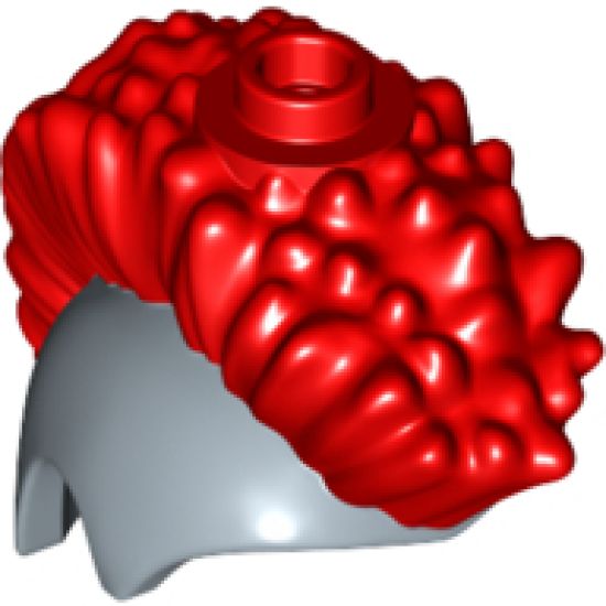 Minifigure, Hair Trolls, Hair Combo, Hat with Hair, Skull Cap with Red Mohawk