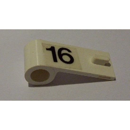 Door 1 x 3 x 1 Left with Number 16 Pattern (Sticker) - Set 6634