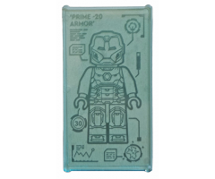 Glass for Window 1 x 4 x 6 with Iron Man Armor 'PRIME -20 ARMOR' Pattern (Sticker) - Set 76167