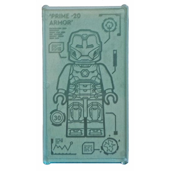 Glass for Window 1 x 4 x 6 with Iron Man Armor 'PRIME -20 ARMOR' Pattern (Sticker) - Set 76167
