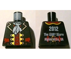 Torso Pirate Captain with White Ascot Front, 2012 The LEGO Store Alpharetta, GA Back Pattern