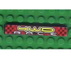 Tile 1 x 6 with '4WD RACE' Pattern (Sticker) - Set 8279