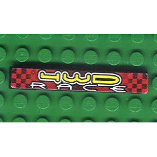 Tile 1 x 6 with '4WD RACE' Pattern (Sticker) - Set 8279