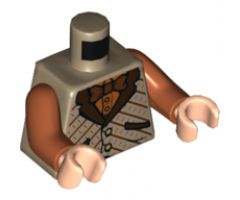 Torso Vest Over Dark Orange Shirt and Reddish Brown Bow Tie Pattern / Dark Orange Arms / Light Nougat Hands