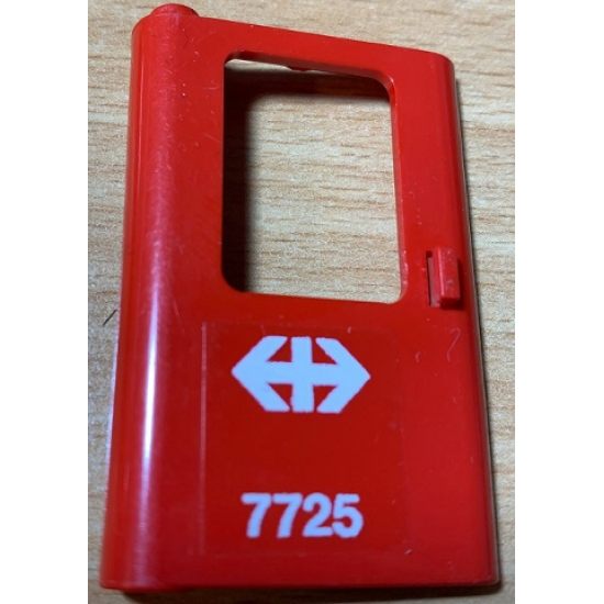 Door 1 x 4 x 5 Train Left with White Double Arrow (Swiss Federal Railways) and '7725' Pattern (Sticker) - Set 7725