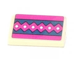 Slope 30 1 x 2 x 2/3 with Magenta Diamond Stripe Pattern (Sticker) - Set 41066