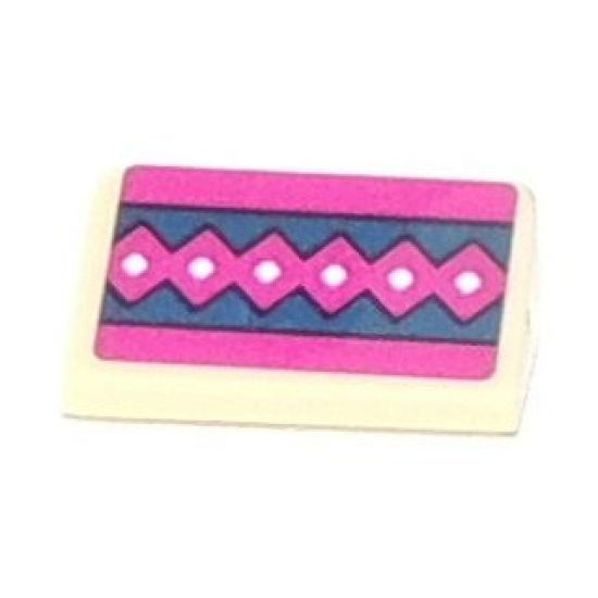 Slope 30 1 x 2 x 2/3 with Magenta Diamond Stripe Pattern (Sticker) - Set 41066