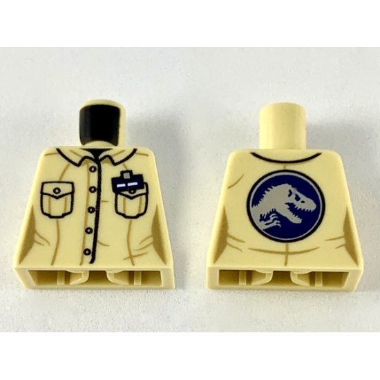 Torso Female Button Down Shirt, Name Tag, 2 Pockets and Jurassic World Logo on Back Pattern